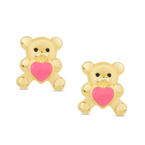 Heart Teddy Bear Stud Earrings
