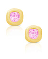 Cushion CZ Stud Earrings in 18K Gold over Sterling Silver
