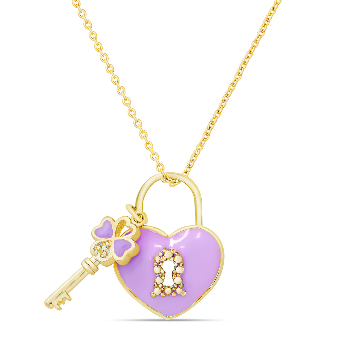 Heart Lock & Key Pendant (Double-Sided) – Lily Nily