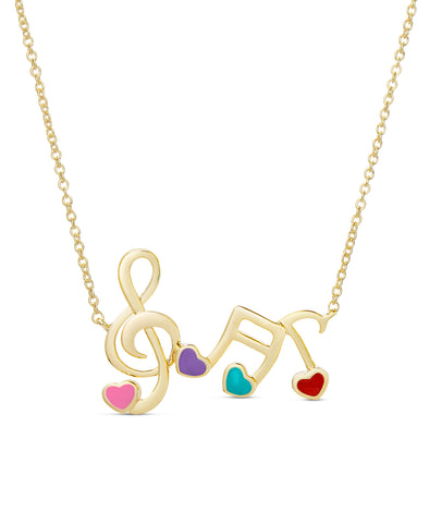 Musical Note Links Necklace - Multi