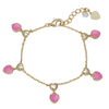 Double Heart Charm Bracelet (Pink)