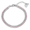 Double-Row CZ Tennis Bracelet (Pink/White)