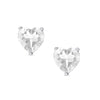 Heart CZ Stud Earrings in Sterling Silver