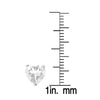 Heart CZ Stud Earrings in Sterling Silver