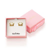 Pink CZ Crown Stud Earrings