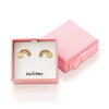 Pink CZ Rainbow Stud Earrings