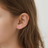 Heart Twist Stud Earrings (Pink)