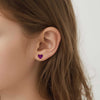 Heart Twist Stud Earrings (Purple)