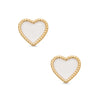 Heart Twist Stud Earrings (White)