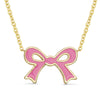 Flat Bow Necklace (Pink)