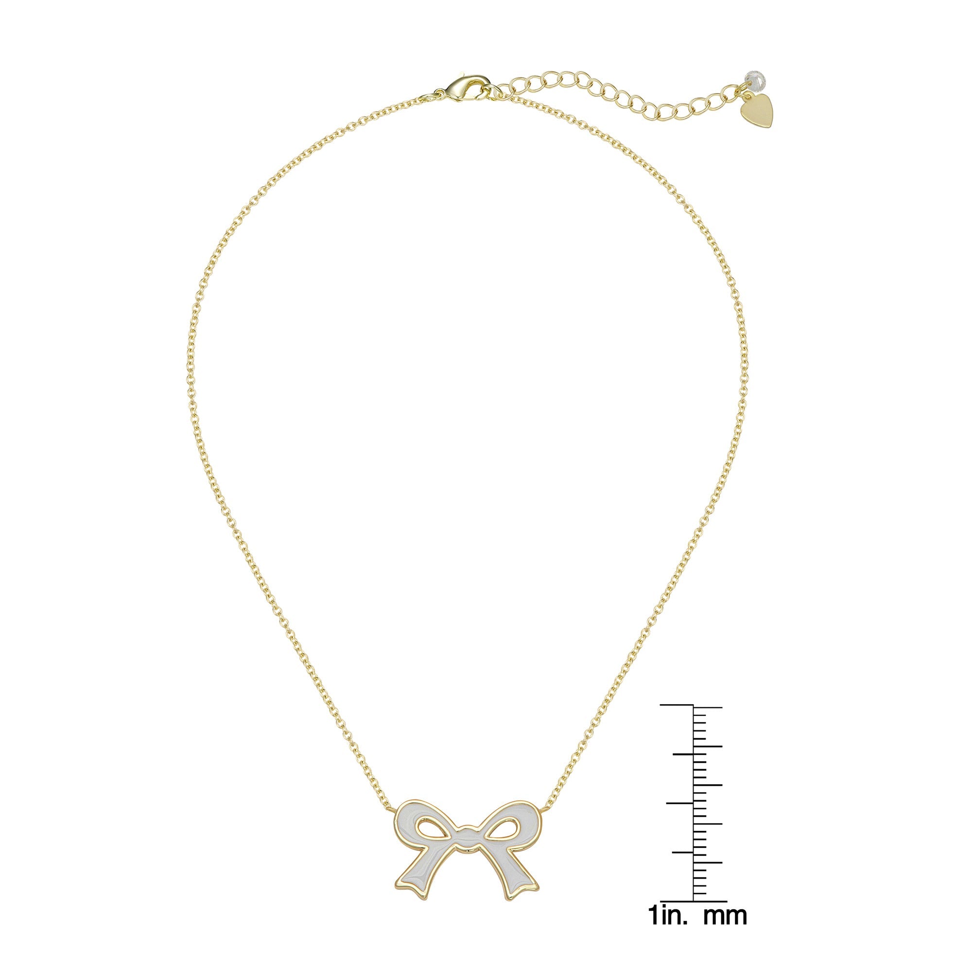 white lily necklace Flat Bow Necklace (White)
