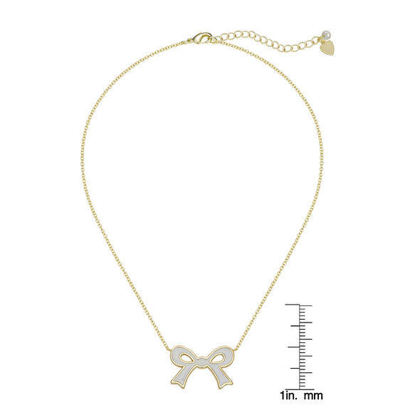 Flat Bow Necklace (White)