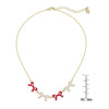 Flat Bow Link Necklace (Red/White)