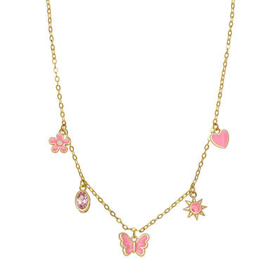 Summer Charms Necklace (Pink)