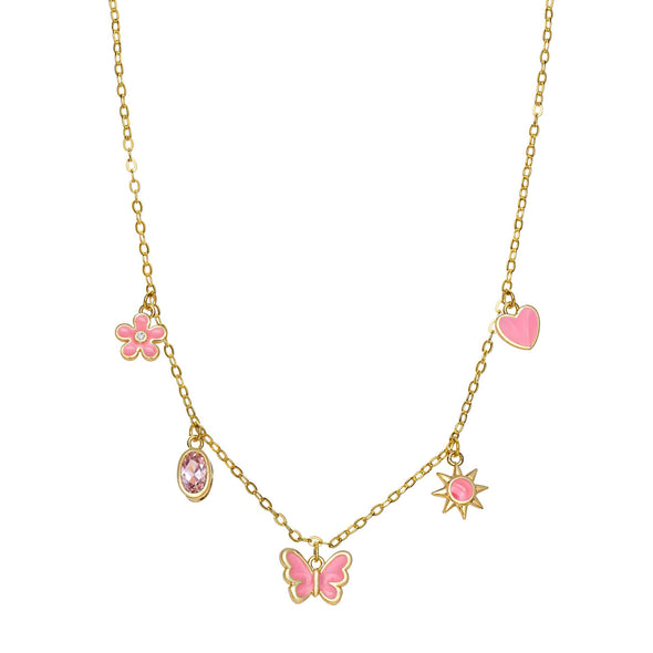 Summer Charms Necklace (Pink)