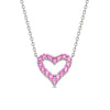 Open Heart CZ Necklace (Pink)
