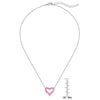 Open Heart CZ Necklace (Pink)