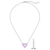 Open Heart CZ Necklace (Purple)