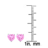 Heart CZ Stud Earrings Set in Sterling Silver (Pink/Lavender)