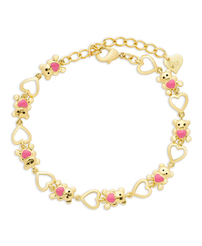 Heart & Ribbon Bow Link Bracelet – Lily Nily