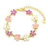 Flower CZ Link Bracelet