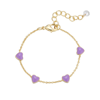 Heart Bracelet - Purple (Baby)