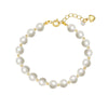 Imitation Pearl and Gold Ball Bracelet