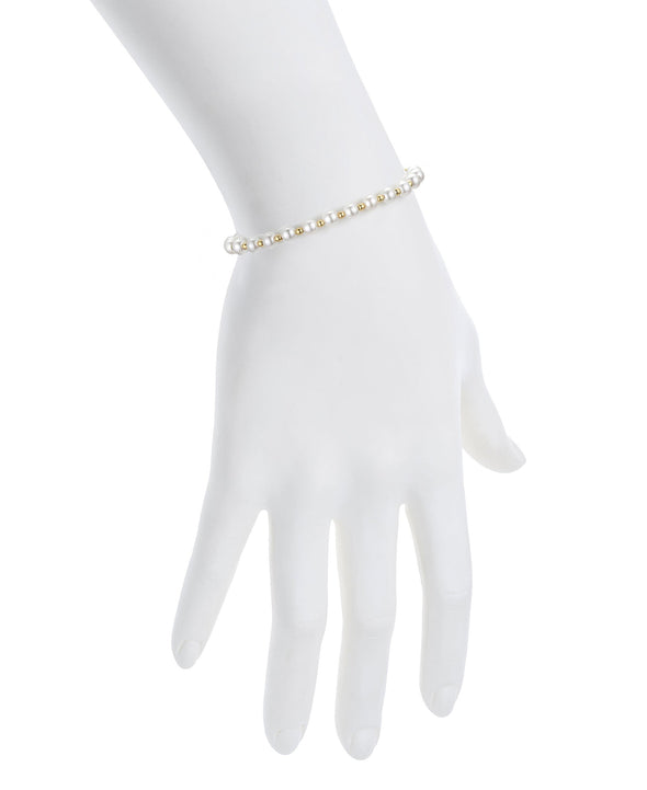 Imitation Pearl and Gold Ball Bracelet (Baby)