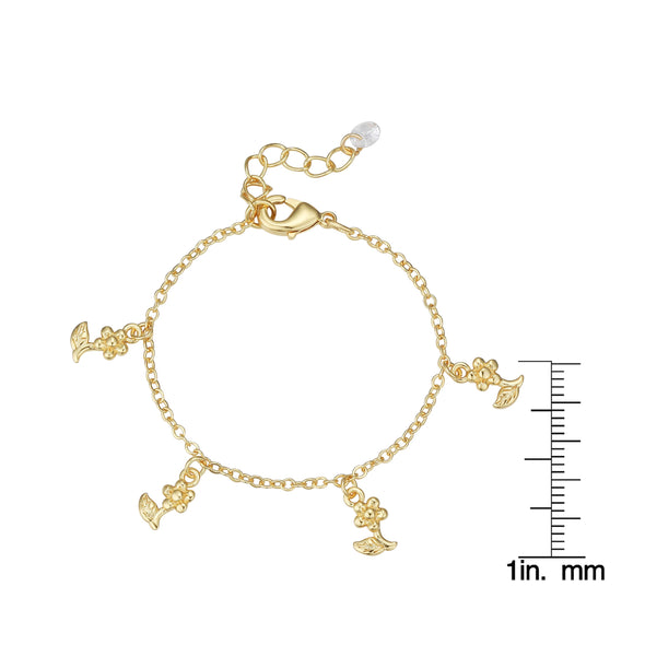 Flower Charm Bracelet - Gold (Baby)