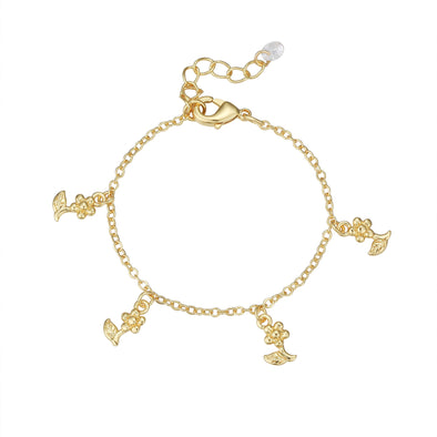 Flower Charm Bracelet - Gold (Baby)