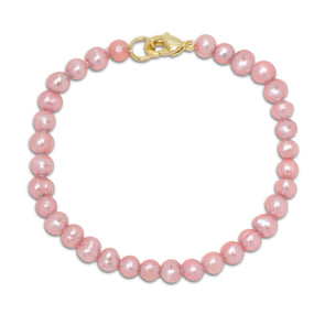 5.5" Pink Freshwater Pearl Strand Bracelet (Baby)