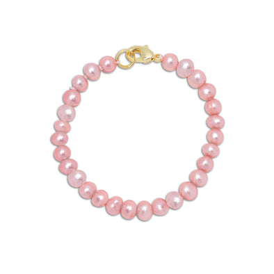 4.5" Pink Freshwater Pearl Strand Bracelet (Baby)