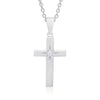 Cross Necklace with CZ - Silver