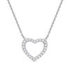 Open Heart CZ Necklace in Sterling Silver