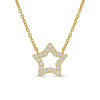 CZ Open Star Necklace in 18k Gold over Sterling Silver