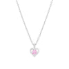 Pink CZ Heart Pendant in Sterling Silver