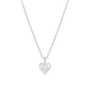 CZ Heart Pendant in Sterling Silver