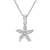 CZ Starfish Necklace in Sterling Silver