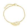 CZ Angel Wing Bracelet in 18k Gold over Sterling Silver