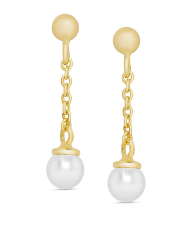 Freshwater Pearl Dangle Earrings in Sterling Silver