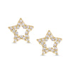 Open Star CZ Stud Earrings in 18k Gold over Sterling Silver