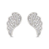 Angel Wings CZ Stud Earrings in Sterling Silver