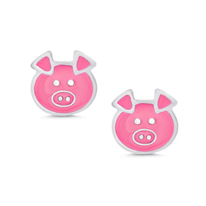 Little Piggy Stud Earrings in Sterling Silver