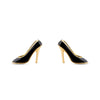 Black High Heels Stud Earrings in Sterling Silver