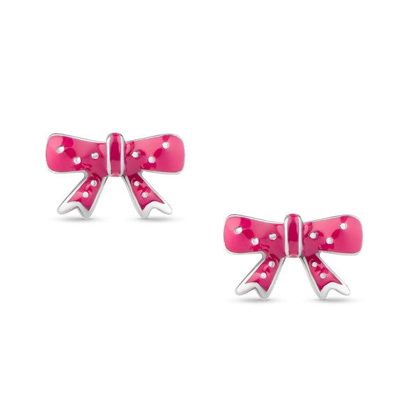 Bow Stud Earrings in Sterling Silver