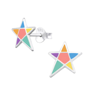 Star Stud Earrings in Sterling Silver