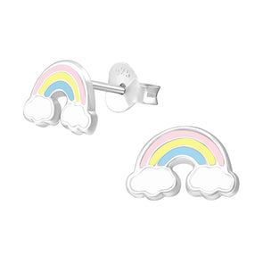 Rainbow Stud Earrings in Sterling Silver