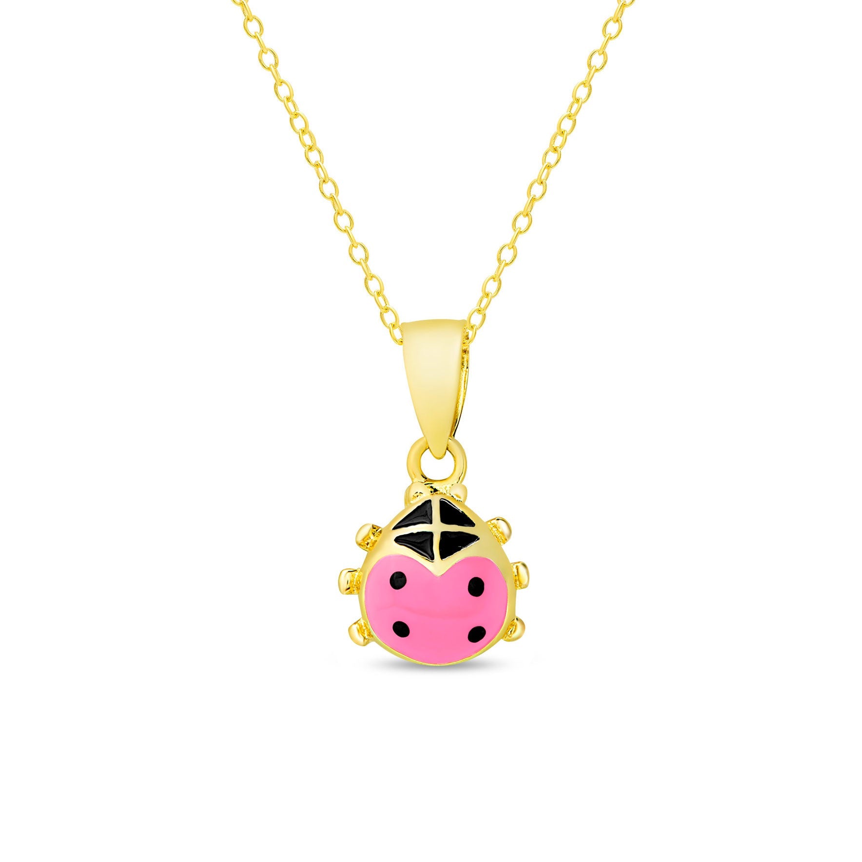 Ruby and Diamond Ladybug Pendant