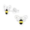 Bumble Bee Crystal Stud Earrings in Sterling Silver