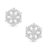 CZ Snowflake Earrings in Sterling Silver